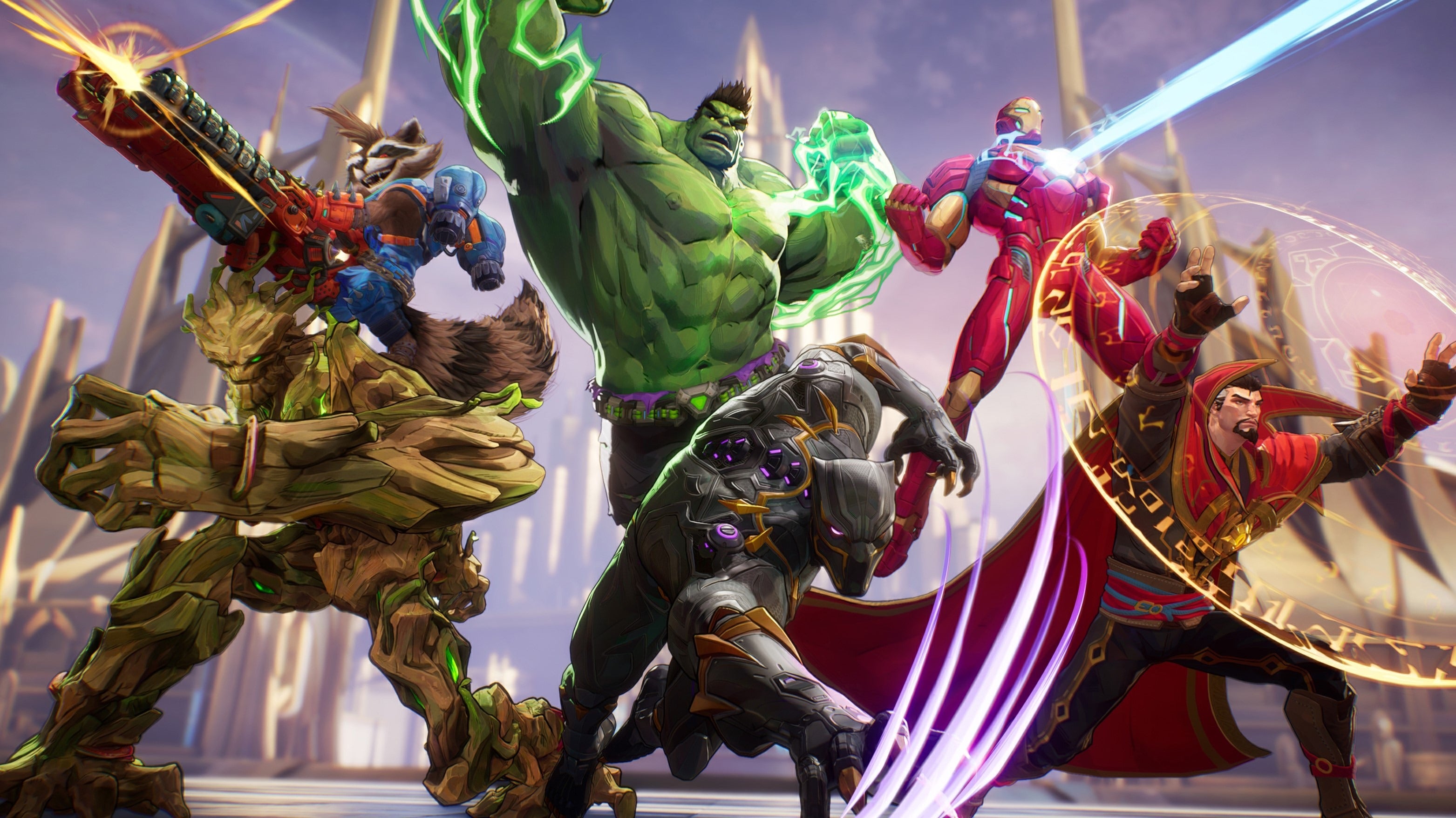 Grot, Rocket, Holk, Black Panther, Iron Man και Dr. Strange αγώνα με κάτι πίσω από τις σκηνές.
